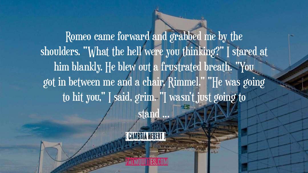 Cambria Hebert Quotes: Romeo came forward and grabbed