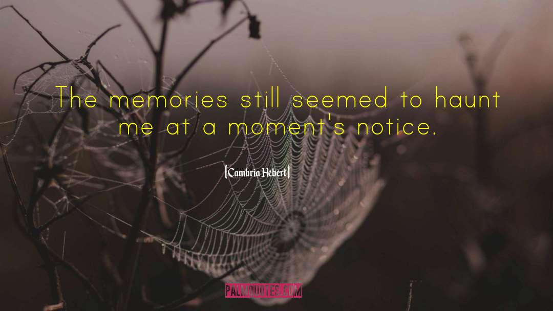 Cambria Hebert Quotes: The memories still seemed to