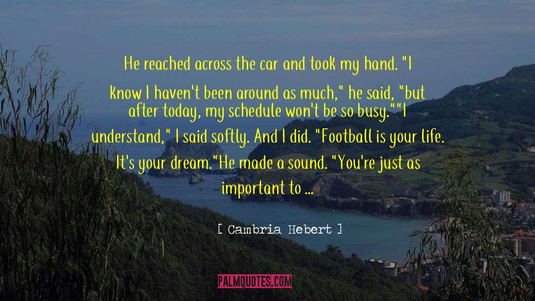 Cambria Hebert Quotes: He reached across the car