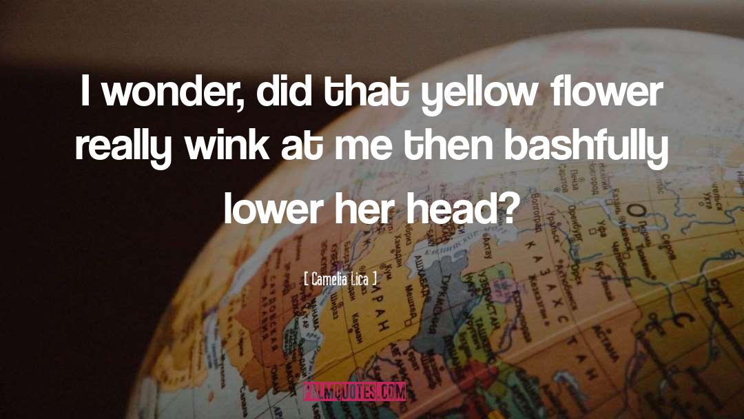 Camelia Lica Quotes: I wonder, did that yellow