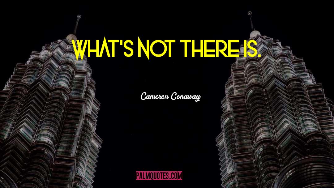 Cameron Conaway Quotes: What's not there is.