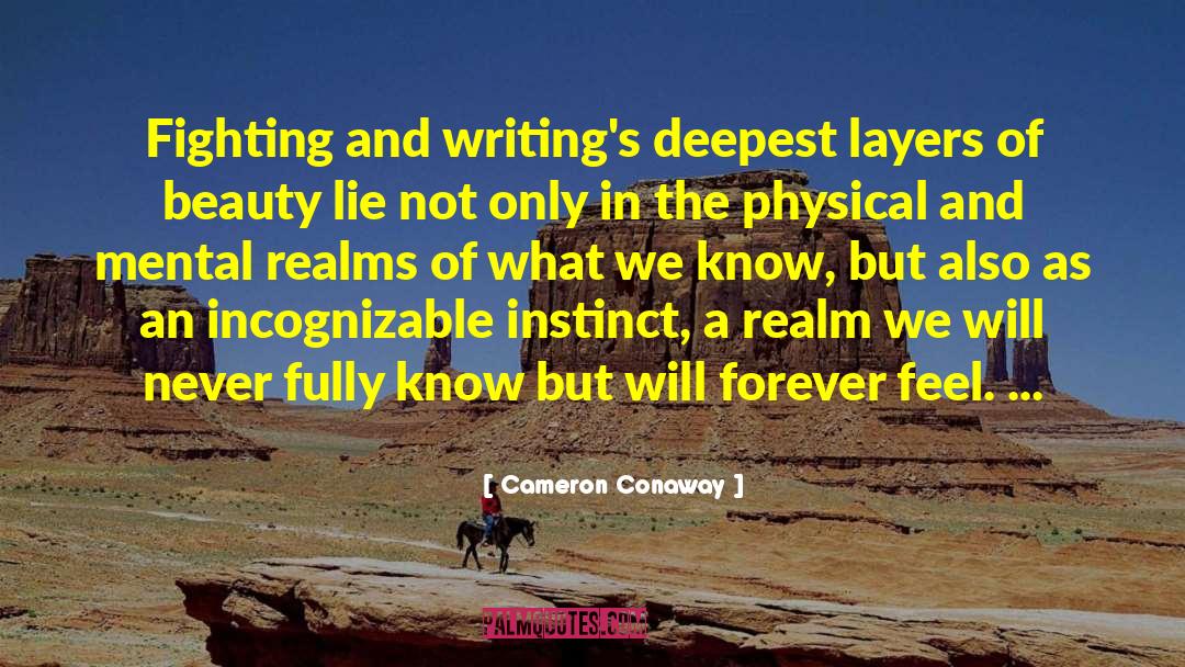 Cameron Conaway Quotes: Fighting and writing's deepest layers