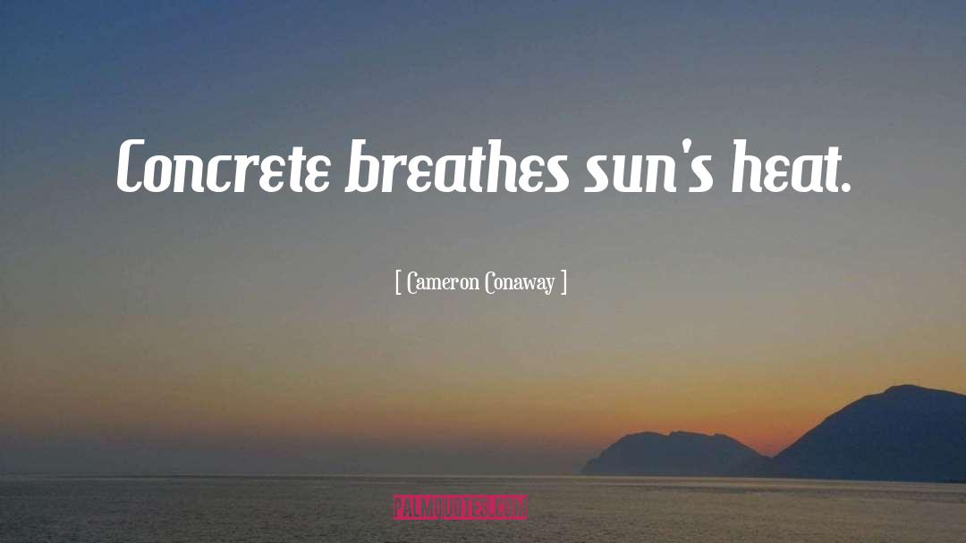 Cameron Conaway Quotes: Concrete breathes sun's heat.