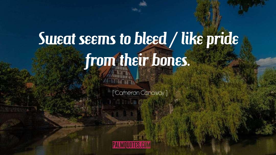 Cameron Conaway Quotes: Sweat seems to bleed /