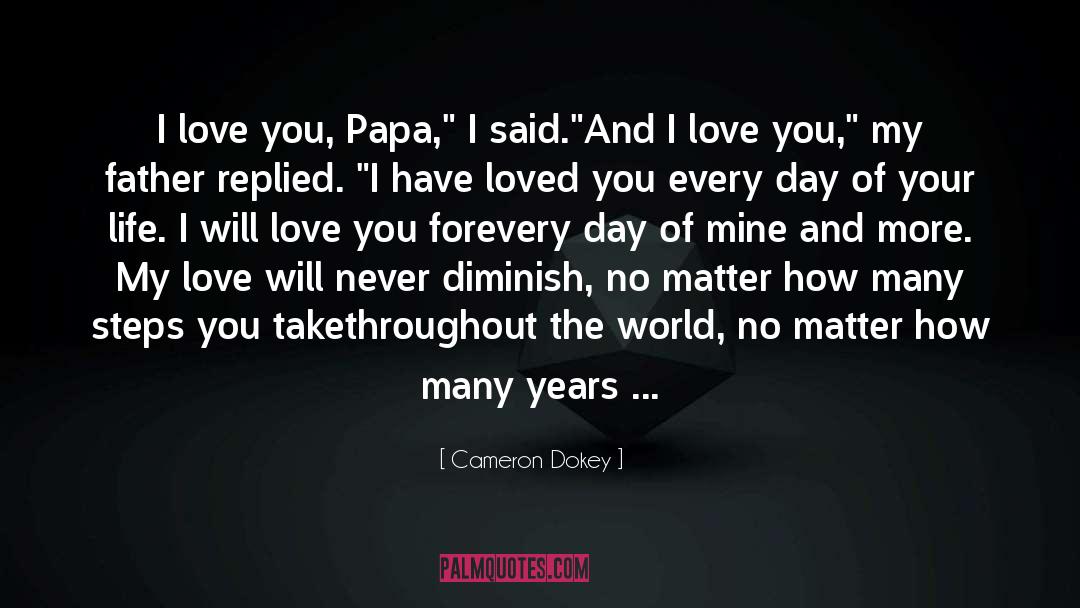 Cameron Dokey Quotes: I love you, Papa,
