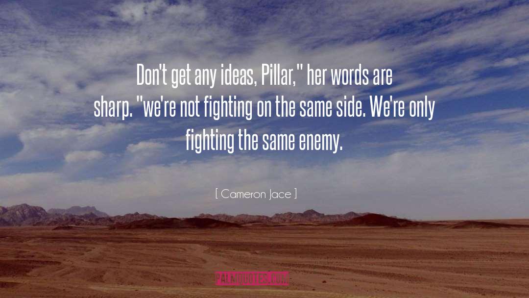 Cameron Jace Quotes: Don't get any ideas, Pillar,