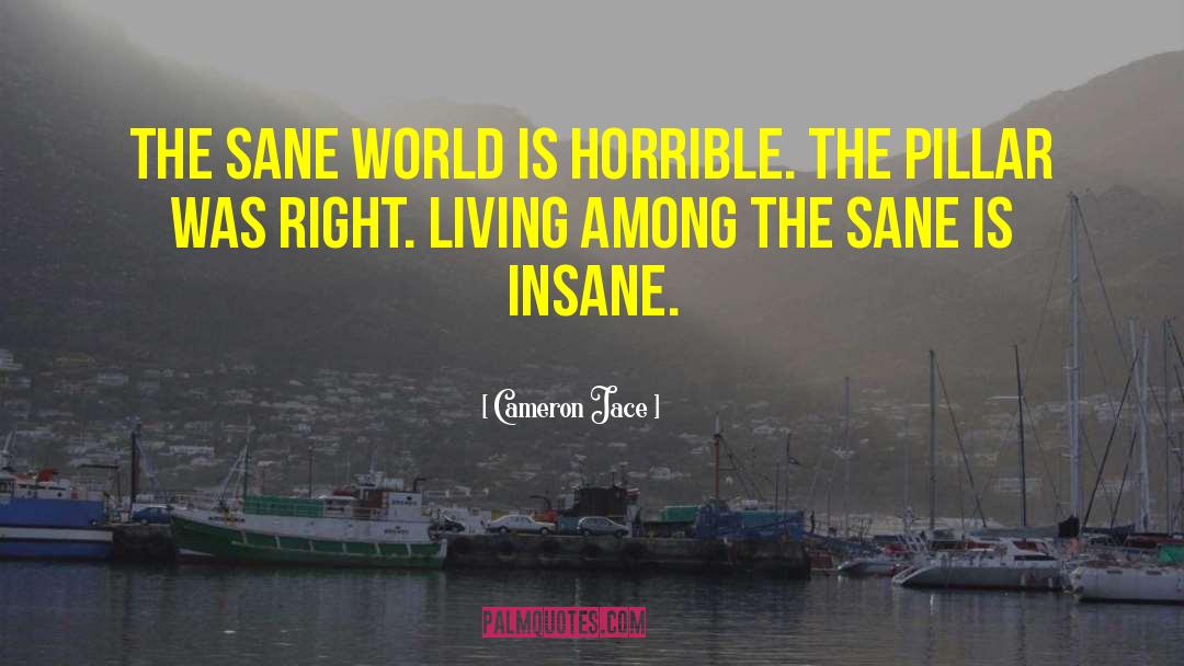 Cameron Jace Quotes: The sane world is horrible.