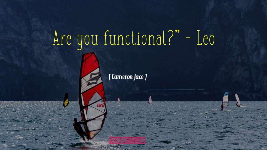 Cameron Jace Quotes: Are you functional?