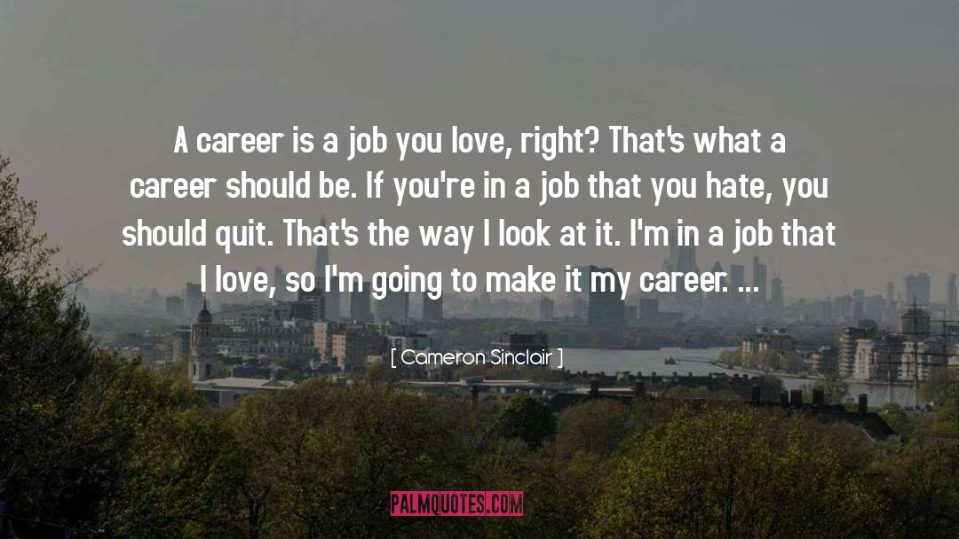 Cameron Sinclair Quotes: A career is a job