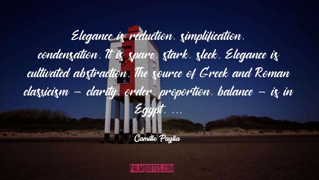 Camille Paglia Quotes: Elegance is reduction, simplification, condensation.