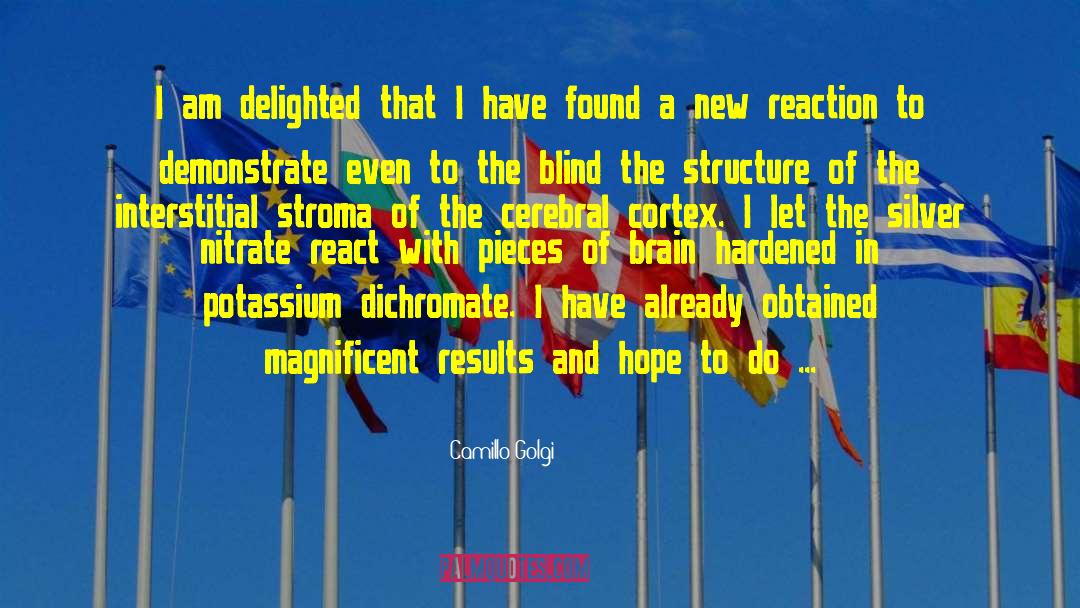 Camillo Golgi Quotes: I am delighted that I