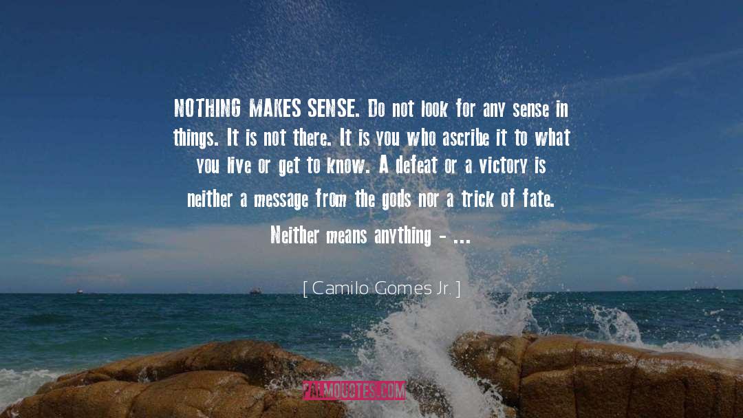 Camilo Gomes Jr. Quotes: NOTHING MAKES SENSE. Do not
