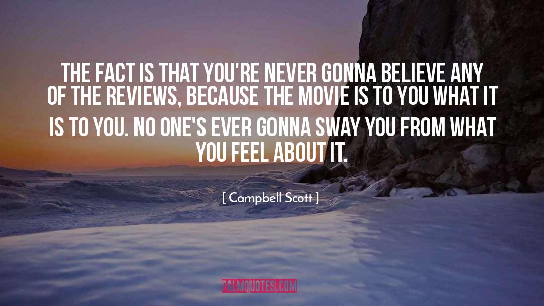 Campbell Scott Quotes: The fact is that you're