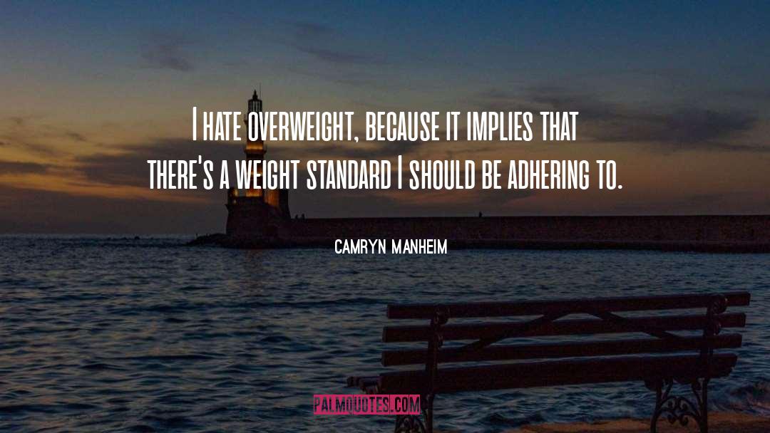 Camryn Manheim Quotes: I hate overweight, because it