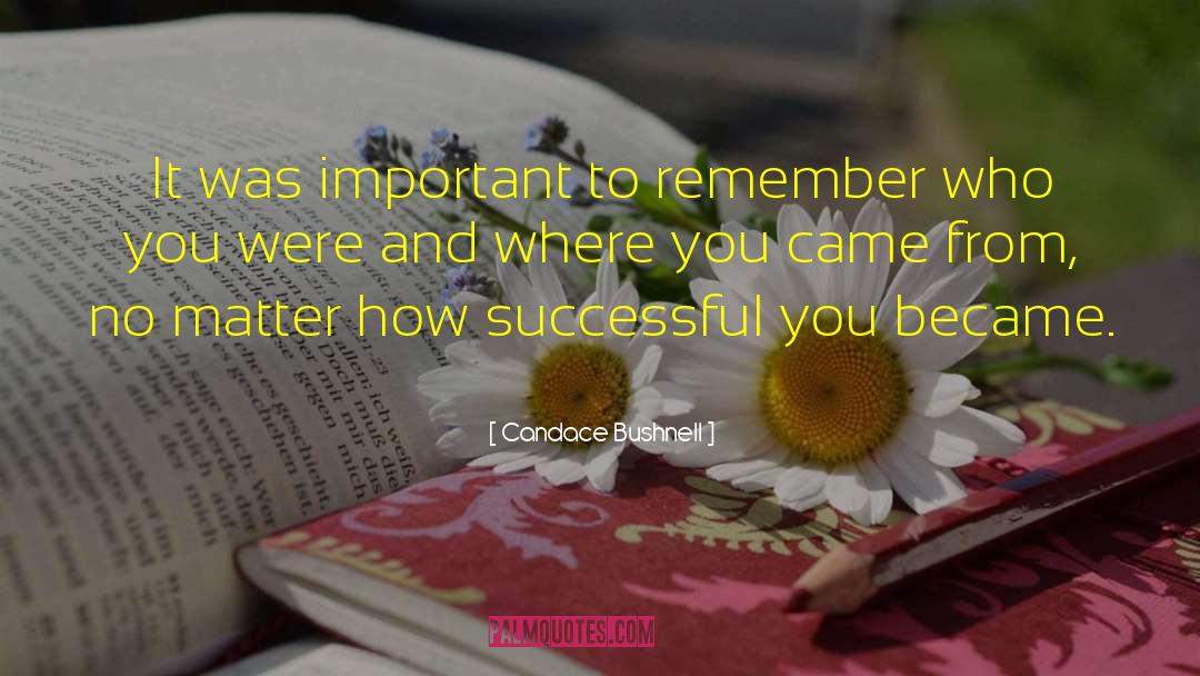 Candace Bushnell Quotes: It was important to remember