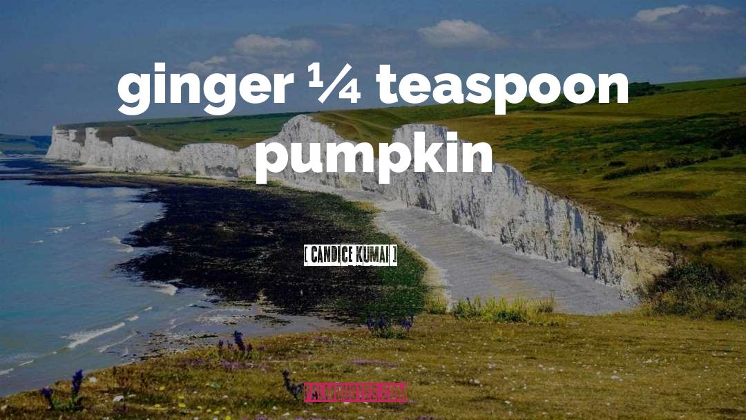 Candice Kumai Quotes: ginger ¼ teaspoon pumpkin