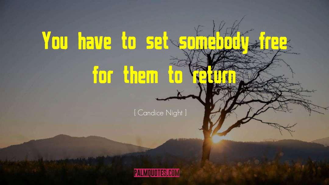 Candice Night Quotes: You have to set somebody
