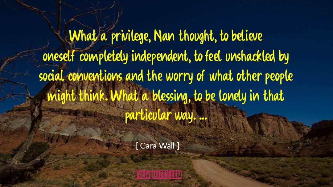 Cara Wall Quotes: What a privilege, Nan thought,