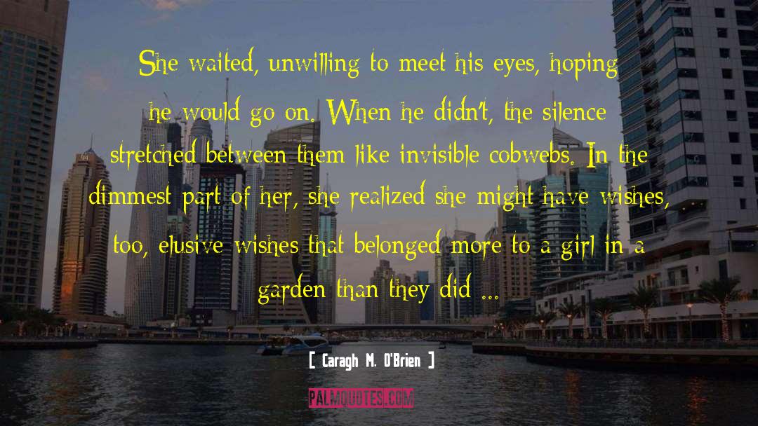 Caragh M. O'Brien Quotes: She waited, unwilling to meet