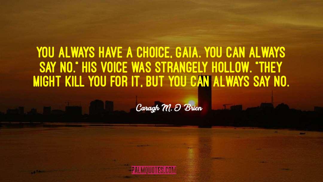 Caragh M. O'Brien Quotes: You always have a choice,