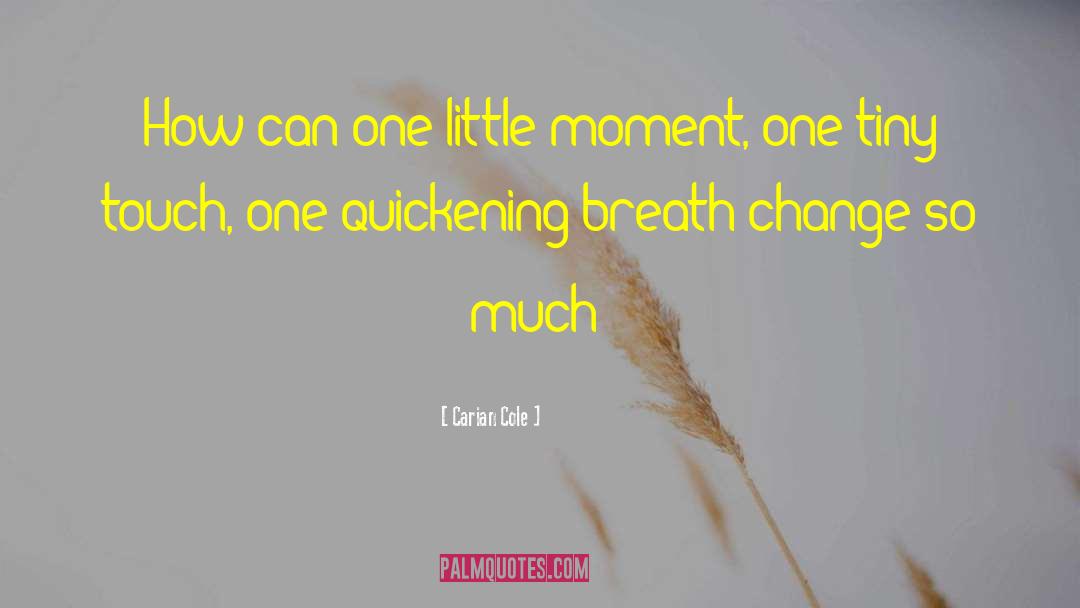 Carian Cole Quotes: How can one little moment,