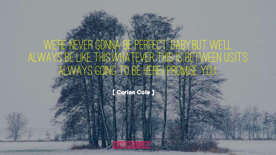 Carian Cole Quotes: We're never gonna be perfect,