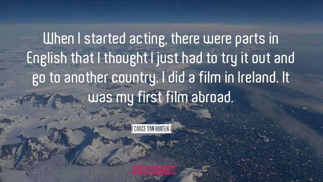 Carice Van Houten Quotes: When I started acting, there