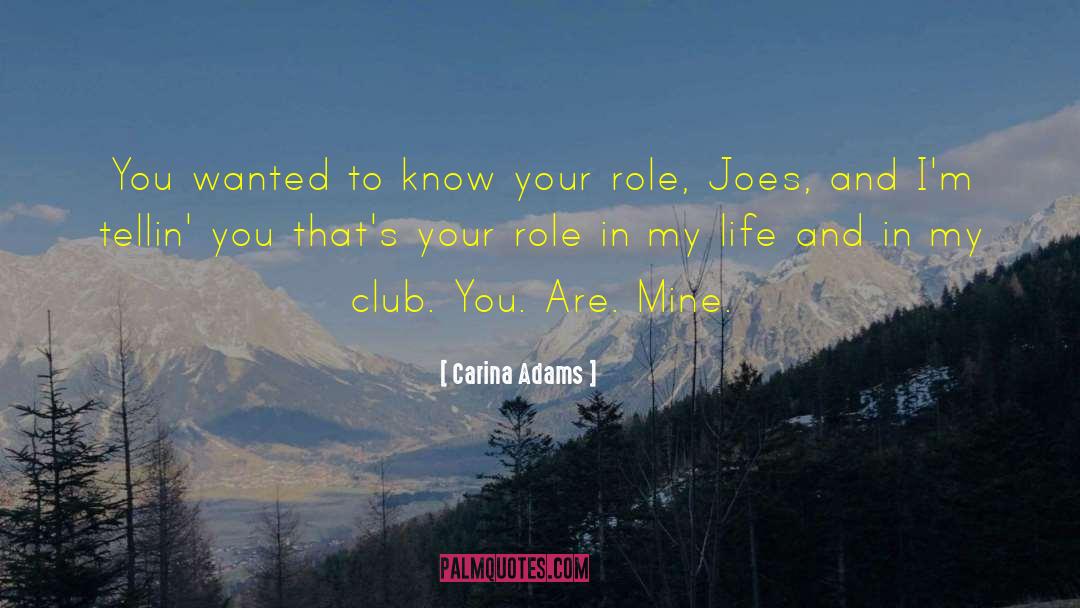 Carina Adams Quotes: You wanted to know your