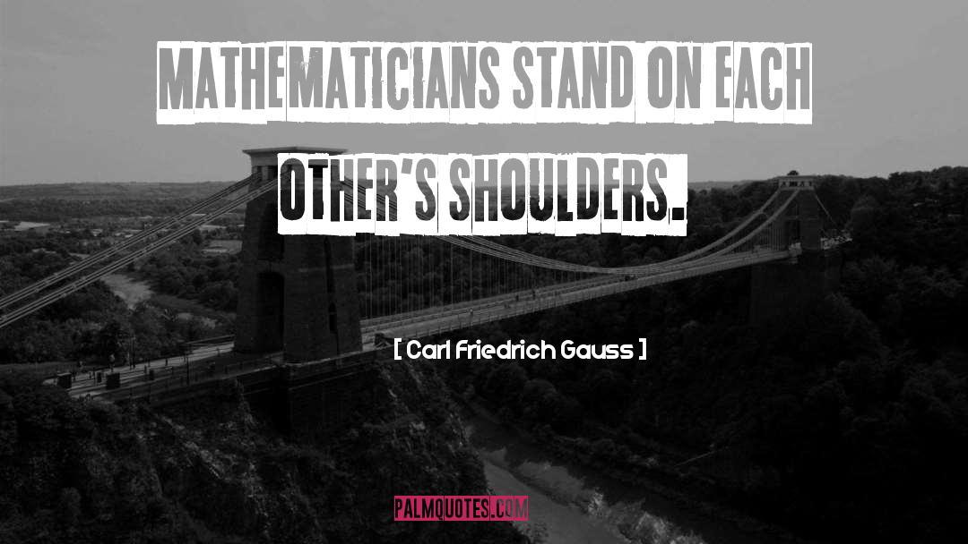 Carl Friedrich Gauss Quotes: Mathematicians stand on each other's