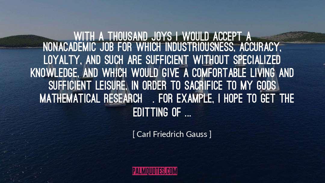 Carl Friedrich Gauss Quotes: With a thousand joys I