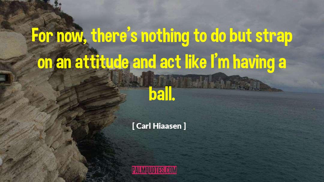 Carl Hiaasen Quotes: For now, there's nothing to