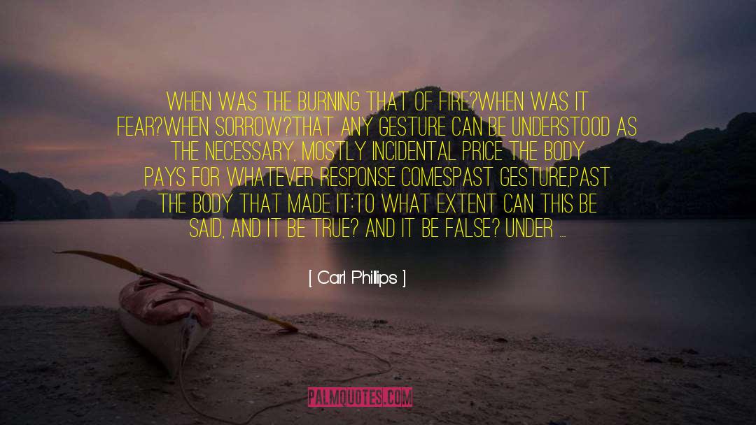 Carl Phillips Quotes: When was the burning that