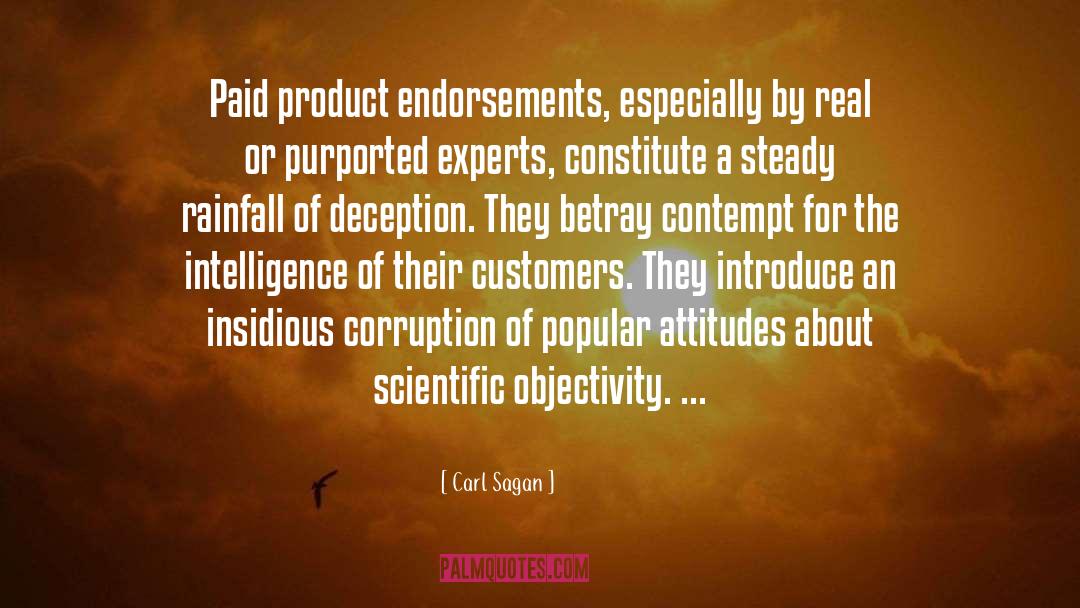 Carl Sagan Quotes: Paid product endorsements, especially by