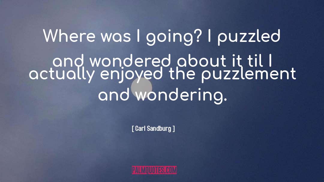 Carl Sandburg Quotes: Where was I going? I