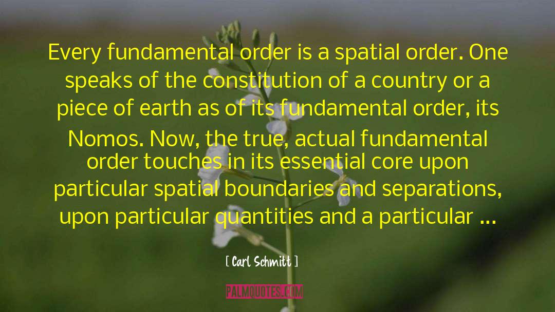 Carl Schmitt Quotes: Every fundamental order is a