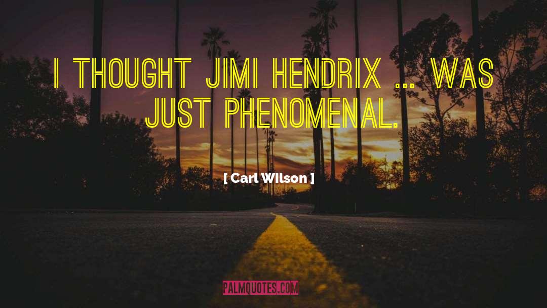 Carl Wilson Quotes: I thought Jimi Hendrix ...