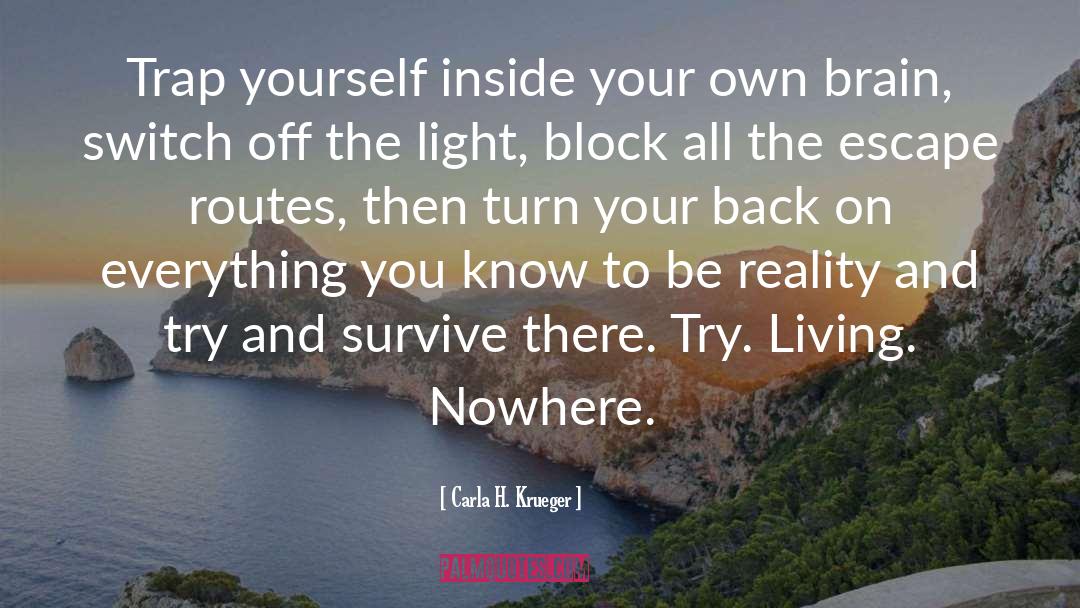 Carla H. Krueger Quotes: Trap yourself inside your own