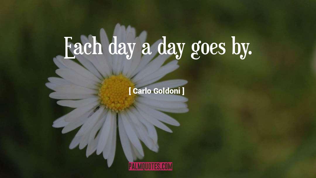 Carlo Goldoni Quotes: Each day a day goes