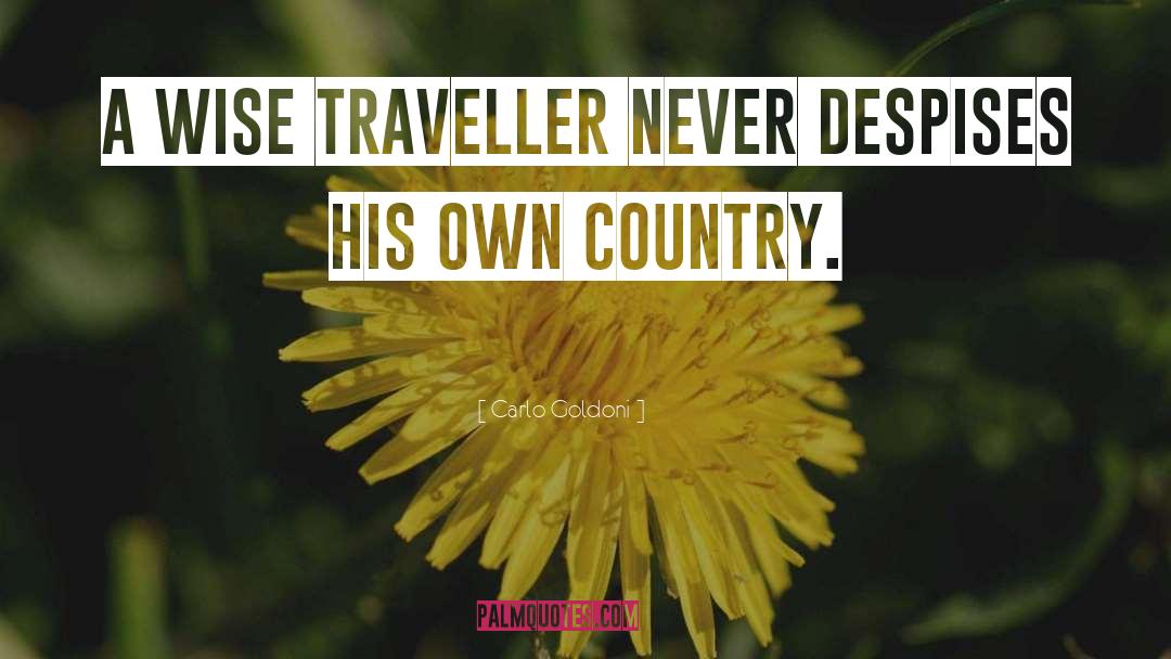 Carlo Goldoni Quotes: A wise traveller never despises