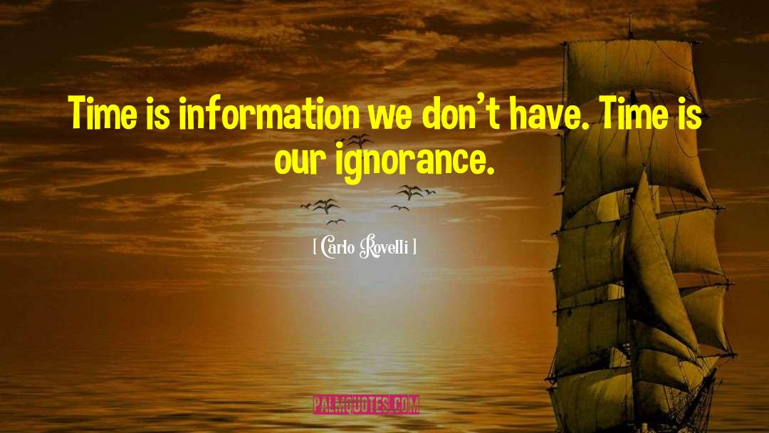 Carlo Rovelli Quotes: Time is information we don't