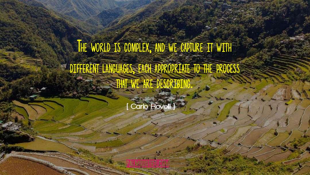 Carlo Rovelli Quotes: The world is complex, and