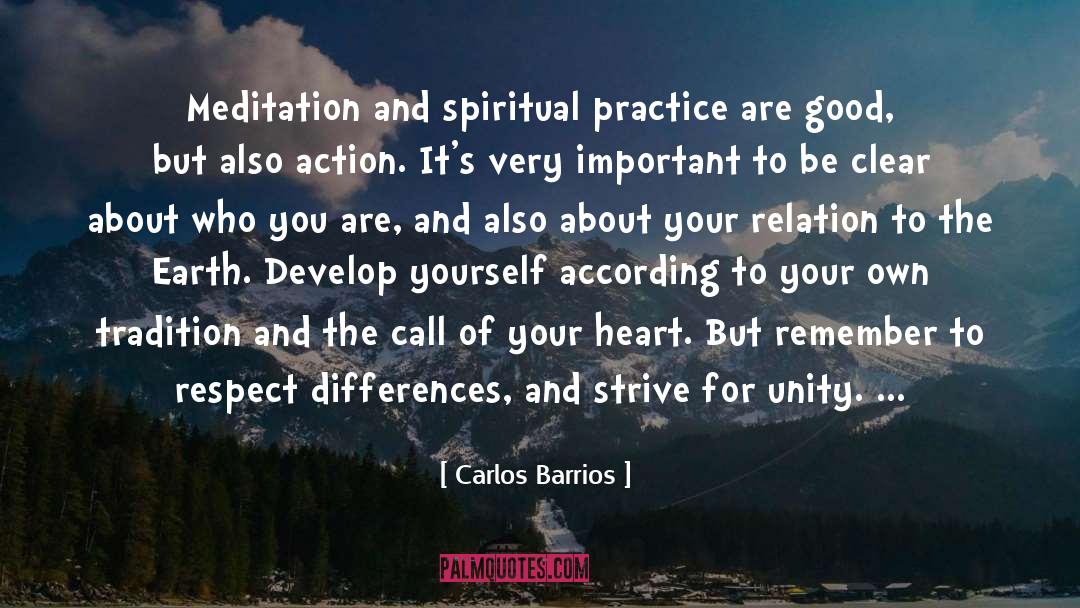 Carlos Barrios Quotes: Meditation and spiritual practice are