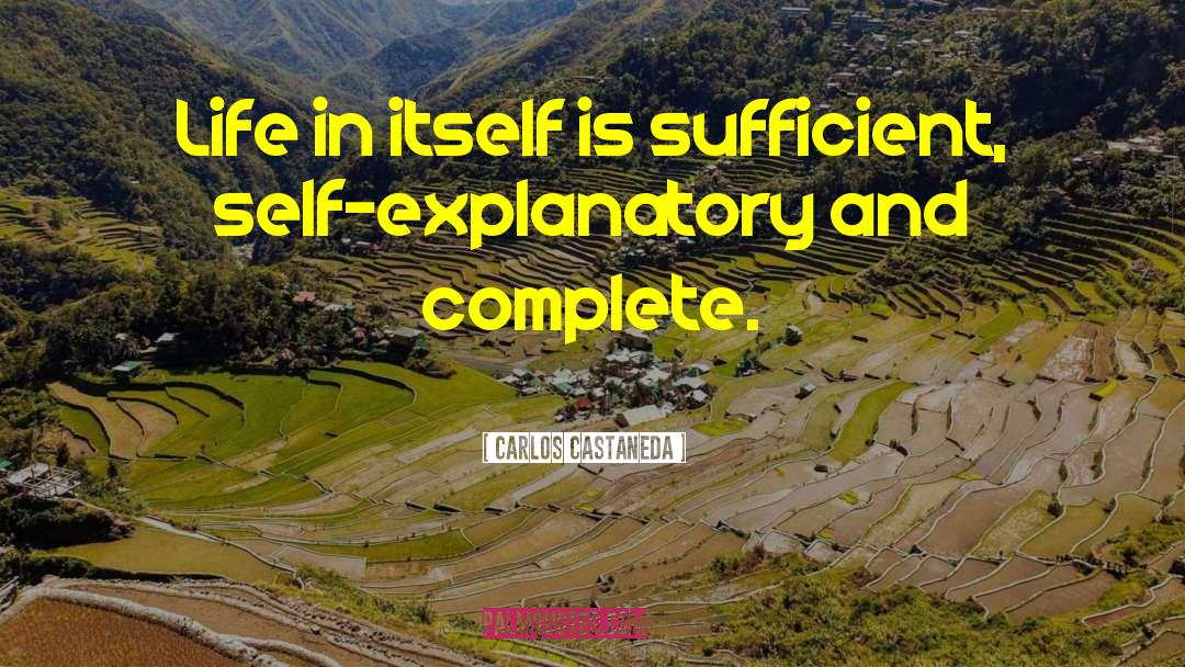 Carlos Castaneda Quotes: Life in itself is sufficient,