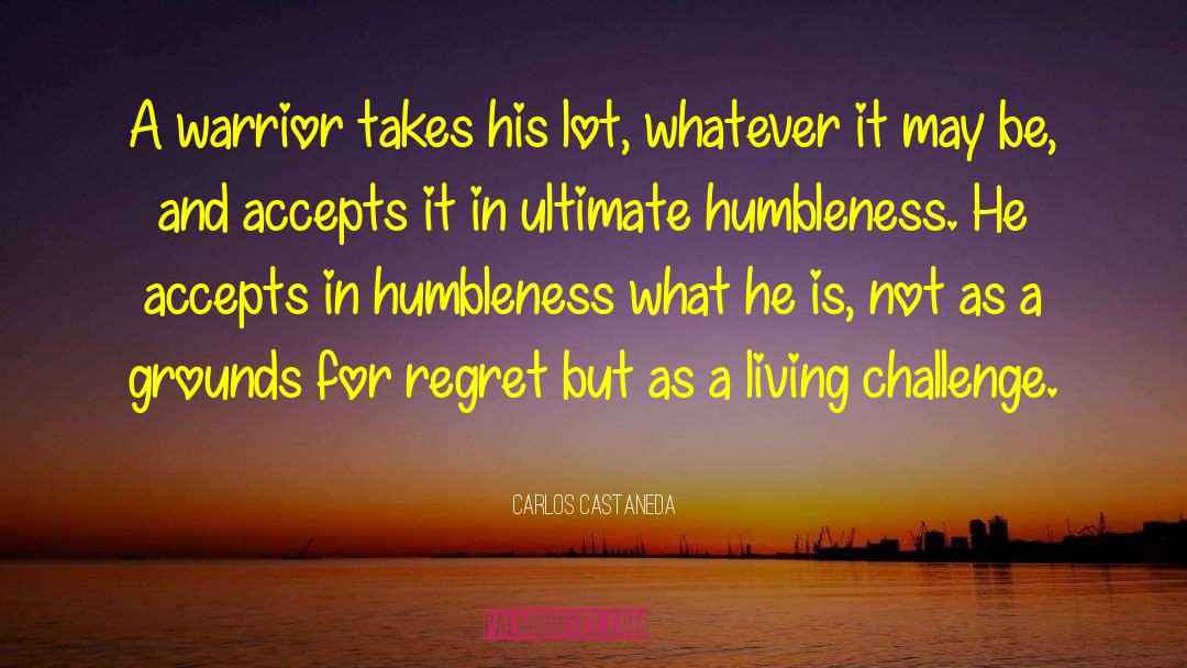 Carlos Castaneda Quotes: A warrior takes his lot,