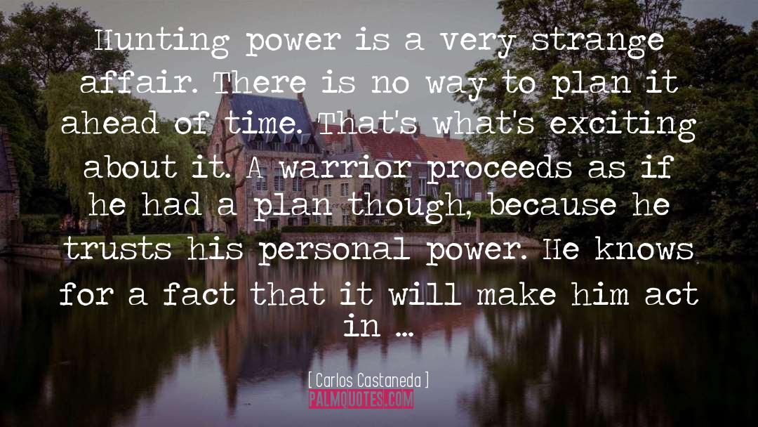 Carlos Castaneda Quotes: Hunting power is a very