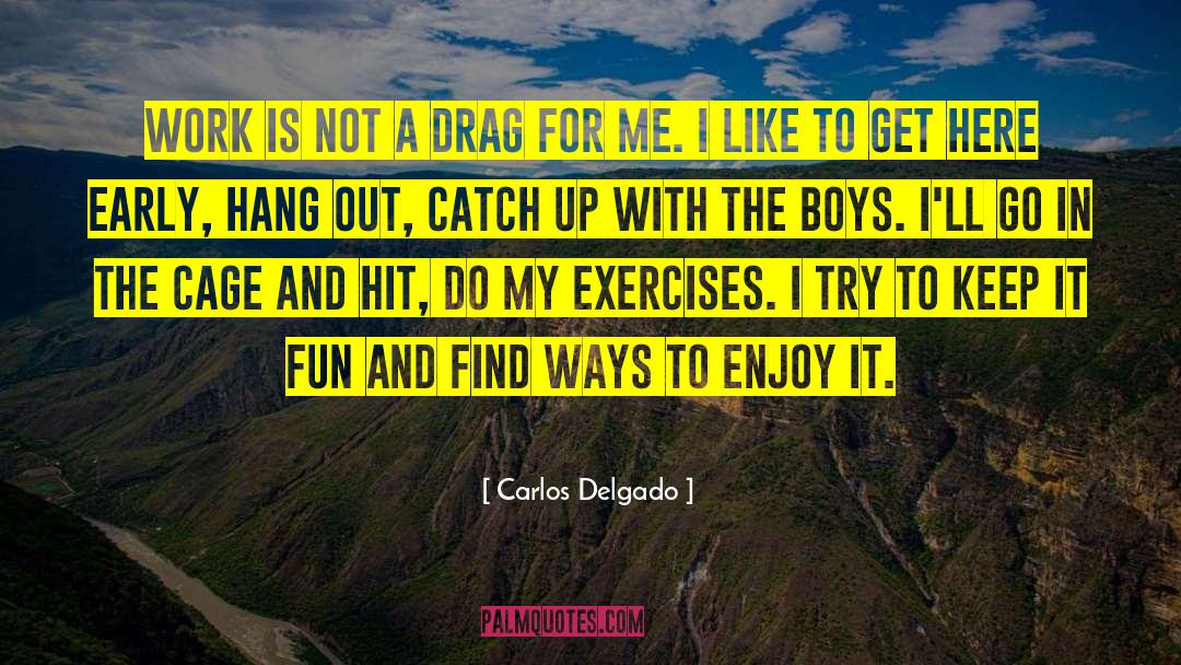 Carlos Delgado Quotes: Work is not a drag