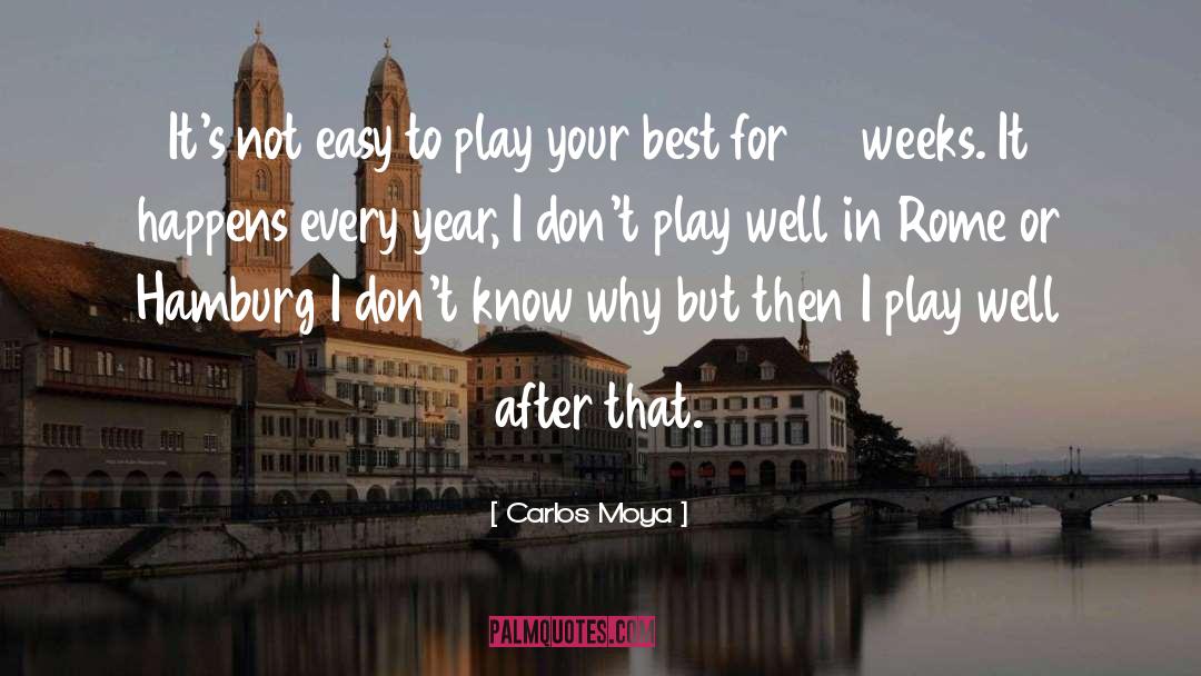 Carlos Moya Quotes: It's not easy to play