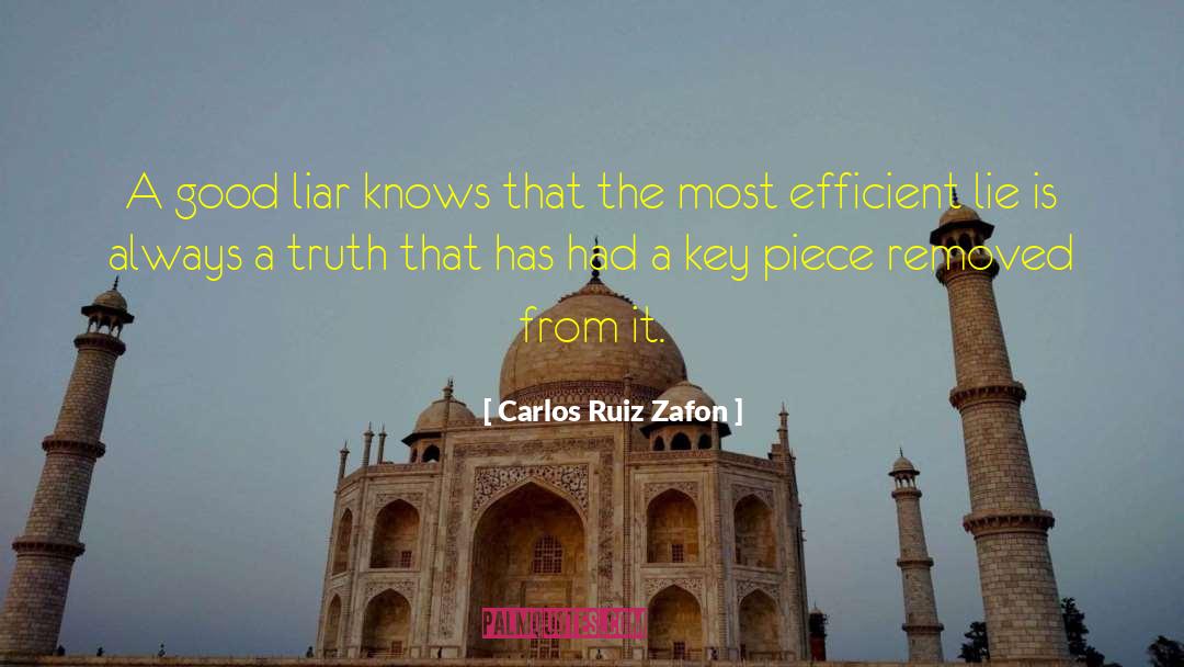 Carlos Ruiz Zafon Quotes: A good liar knows that