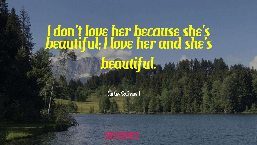 Carlos Salinas Quotes: I don't love her because