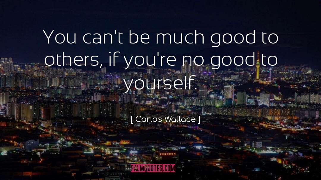 Carlos Wallace Quotes: You can't be much good